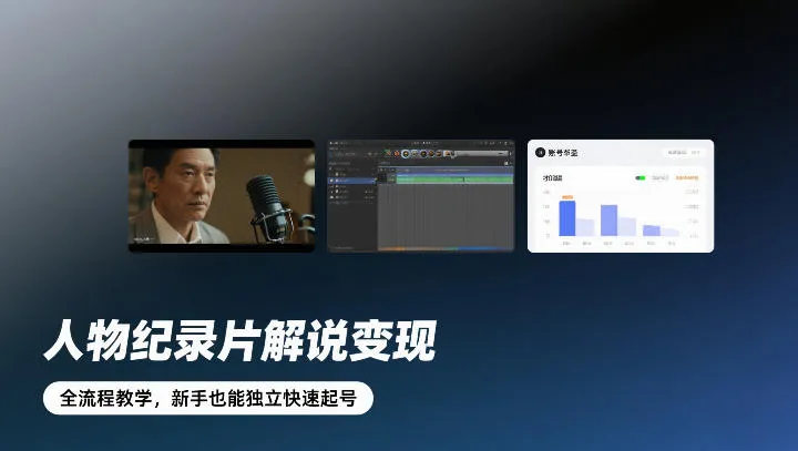 人物纪录片解说变现，全流程教学，新手也能独立快速起号-趣酷猫资源网