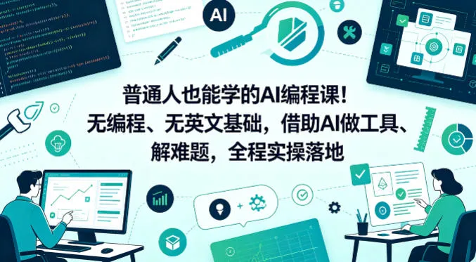 普通人也能学的AI编程课!无编程、无英文基础,借助AI做工具、解难题,全程实操落地(更新6月) 普通人也能学的AI编程课!无编程、无英文基础,借助AI做工具、解难题,全程实操落地(更新6月)