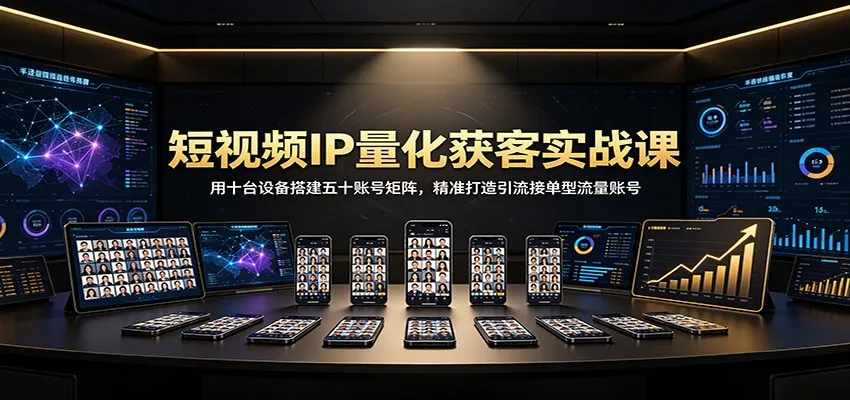 短视频IP矩阵搭建攻略:十台设备操控五十账号,精准引流接单,打造爆款流量账号 - 趣客盟
