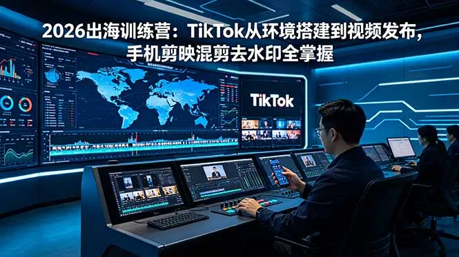 2026出海训练营：TikTok从环境搭建到视频发布，手机剪映混剪去水印全掌握_趣客盟