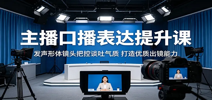 主播口播表达提升课：发声形体镜头把控谈吐气质，打造优质出镜能力_趣客盟