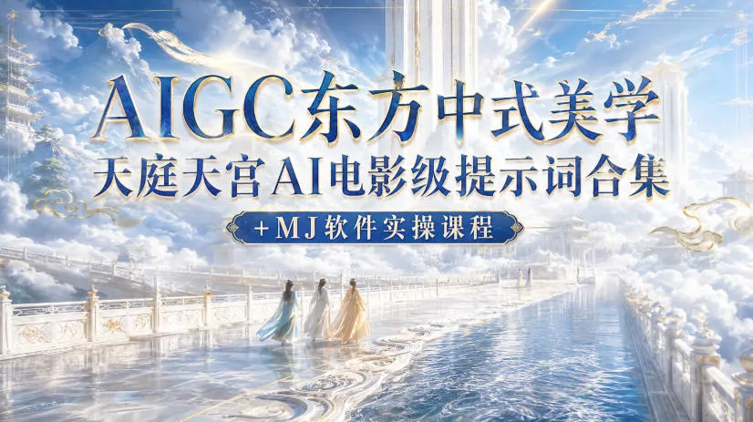 AIGC东方中式美学天庭天宫AI电影级提示词合集+MJ软件实操课程 AIGC东方中式美学天庭天宫AI电影级提示词合集+MJ软件实操课程