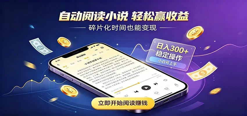 自动挂机小说阅读，轻松每日收益300元，全程无需手动操作_趣客盟