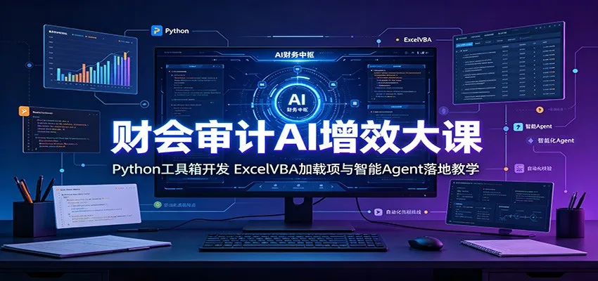 财会审计AI赋能课程：Python工具箱+Excel VBA插件+智能Agent实战教学_趣客盟