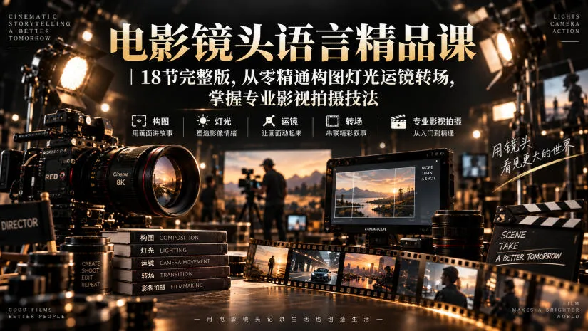 电影镜头语言入门到精通18课：构图、灯光、运镜、转场全解析，影视拍摄技巧深度学习 - 趣客盟