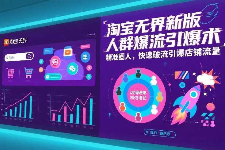 淘宝无界新版人群爆流引爆术，精准圈人，快速破流引爆店铺流量-趣酷猫资源网