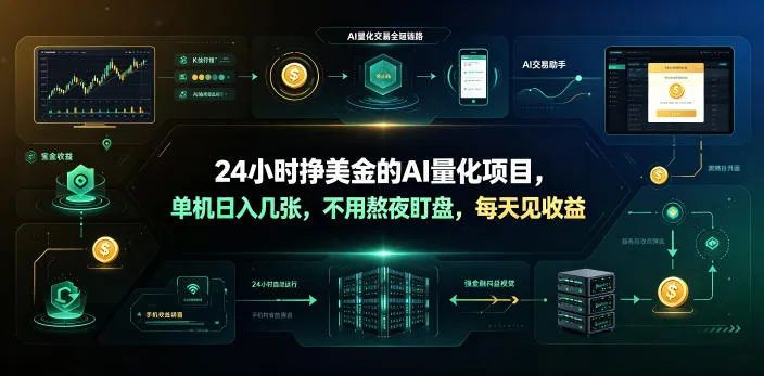AI量化交易攻略：24小时自动盈利，日赚美元，告别熬夜，实战技巧全解析_趣客盟