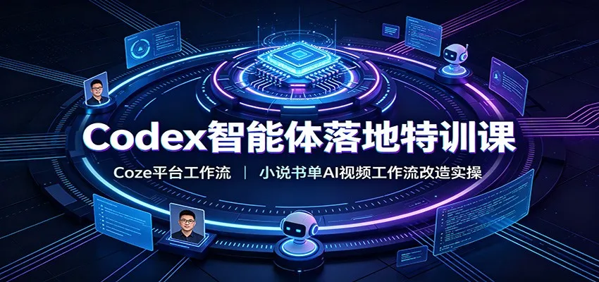 Codex智能体实战特训:Coze平台小说书单AI视频制作工作流优化教程_趣客盟