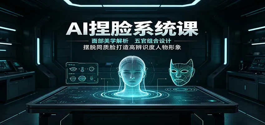 AI捏脸系统课:面部美学解析,五官组合设计,摆脱同质脸打造高辨识度人物形象 AI捏脸系统课:面部美学解析,五官组合设计,摆脱同质脸打造高辨识度人物形象