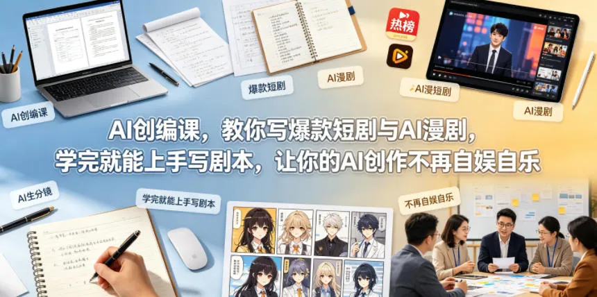 AI创编课，教你写爆款短剧与AI漫剧，学完就能上手写剧本，让你的AI创作不再自娱自乐（更新0521）_趣客盟