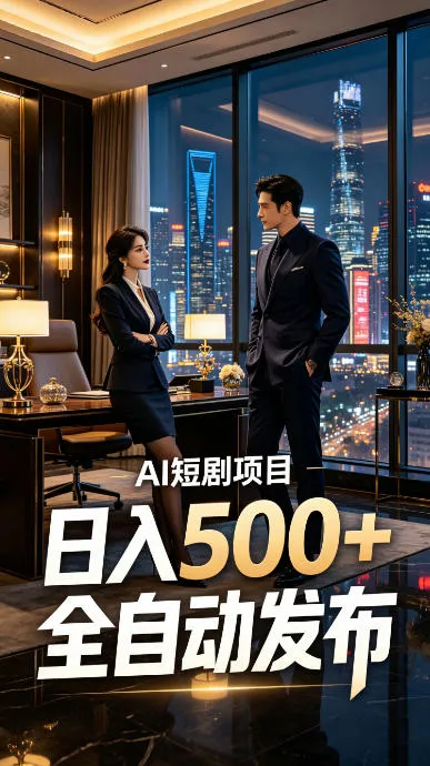 快手AI智能短剧批量发布，矩阵运营盈利秘籍，轻松副业日赚500+【独家揭秘】_趣客盟