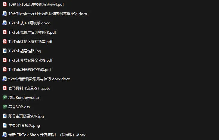 TikTok从0-1实操资料包:养号SOP+爆款公式+投流手册,新手30天可起号变现,抓住TikTok流量红利 TikTok从0-1实操资料包:养号SOP+爆款公式+投流手册,新手30天可起号变现,抓住TikTok流量红利