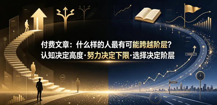 付费文章:什么样的人最有可能跨越阶层?认知决定高度·努力决定下限·选择决定阶层 付费文章:什么样的人最有可能跨越阶层?认知决定高度·努力决定下限·选择决定阶层