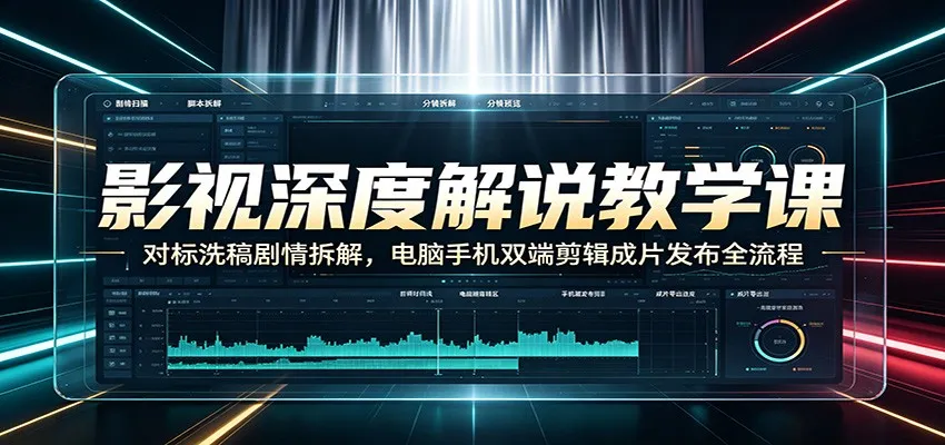 影视剧情深度解析与剪辑教程：洗稿剧情拆解技巧，电脑手机双端剪辑发布全攻略_趣客盟