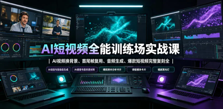 AI视频制作全攻略：背景更换+帧复用+音频生成+爆款复刻实操教程课_趣客盟
