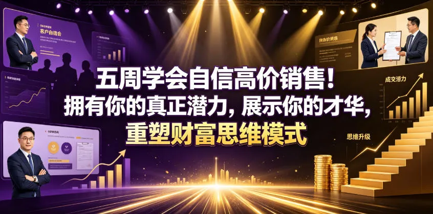 五周速成自信高价销售技巧!挖掘潜力,展现才华,重塑财富思维【双语字幕】高效学习指南_趣客盟