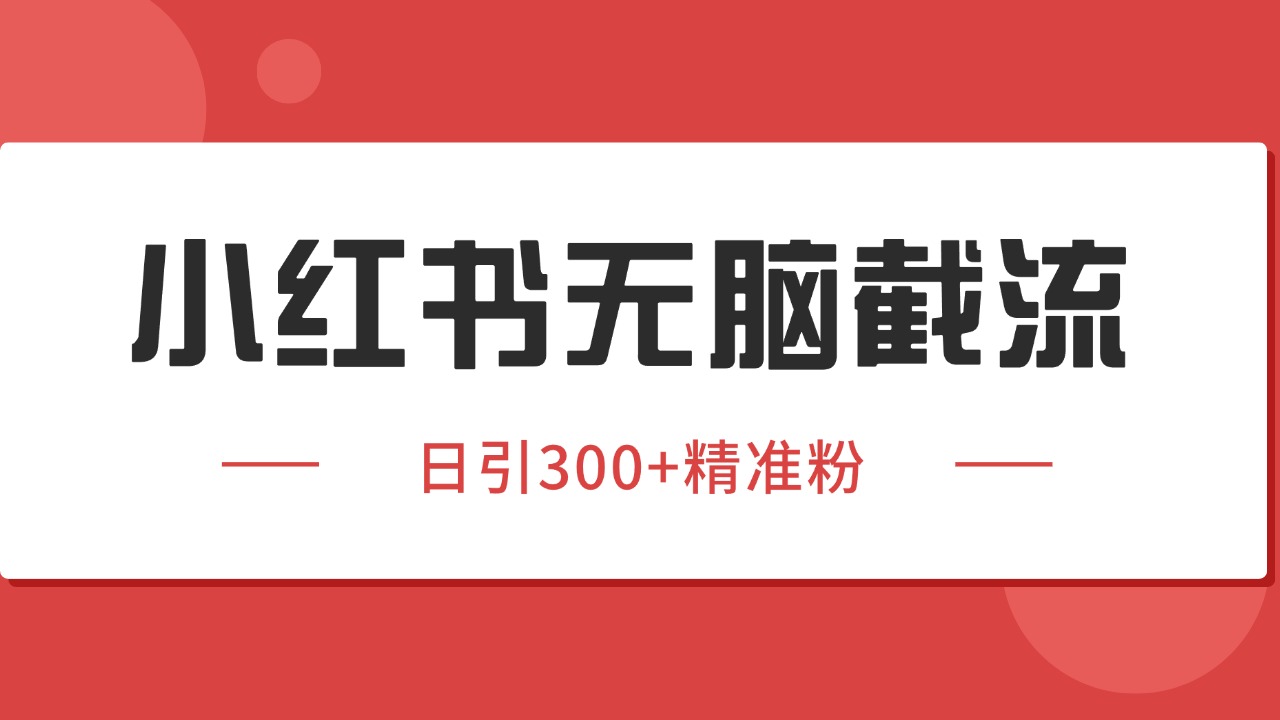 小红书截流同行客源，独家野路子获客玩法 日引200+暴力获客-趣酷猫资源网