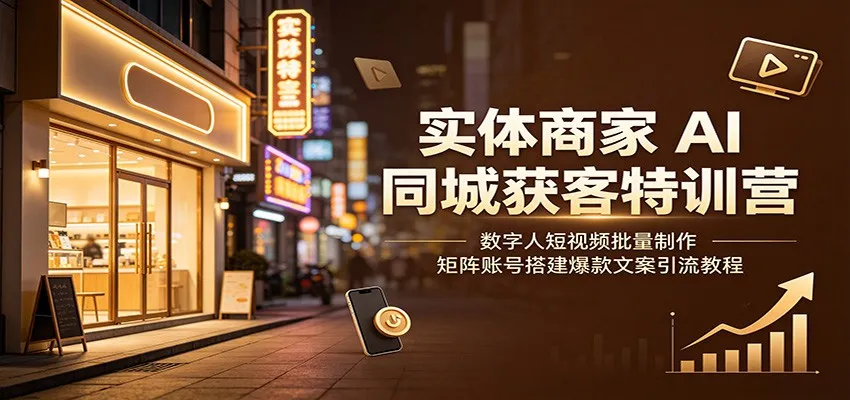 实体商家AI同城精准获客攻略:数字人短视频批量创作+矩阵账号打造+爆款文案引流秘诀_趣客盟