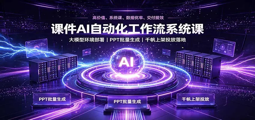 AI课件自动化工作流系统课程：大模型环境部署攻略，PPT批量制作与千帆平台高效投放 - 趣客盟