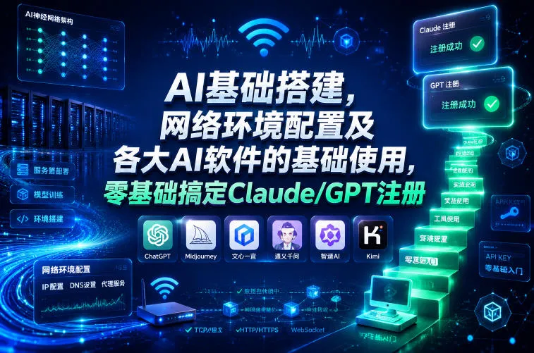 AI基础搭建，网络环境配置及各大AI软件的基础使用，零基础搞定Claude/GPT注册_趣客盟