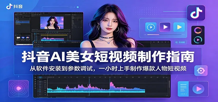 抖音AI美女短视频制作指南：从软件安装到参数调试，一小时上手制作爆款人物短视频_趣客盟