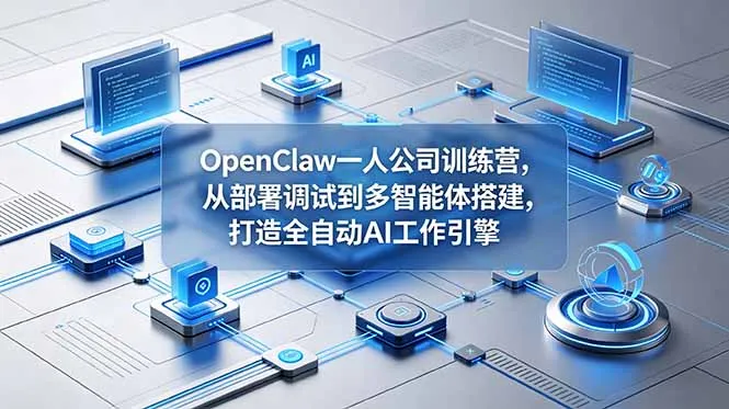 OpenClaw 一人公司训练营，从部署调试到多智能体搭建，打造全自动 AI 工作引擎_趣客盟