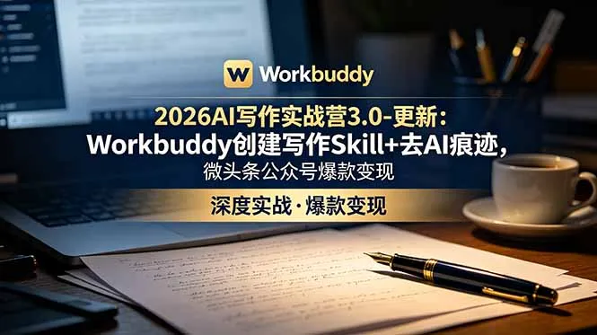 AI写作变现课程3.0:Workbuddy实操+爆款文案+IP打造全攻略详解_趣客盟