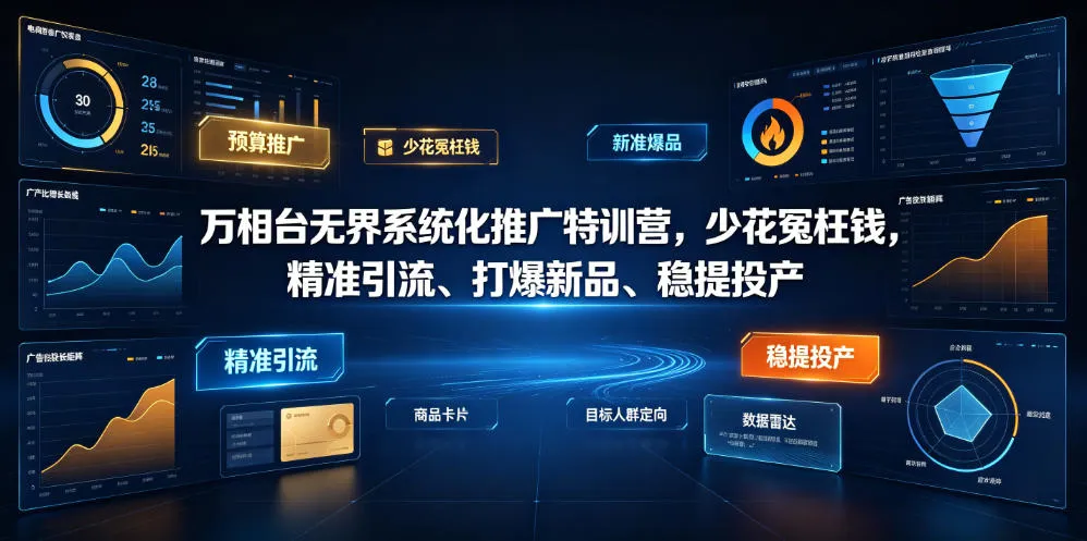 万相台无界系统化推广特训营VI0.0：精准引流秘籍，新品爆破攻略，高效投产技巧（全程录音+字幕）_趣客盟