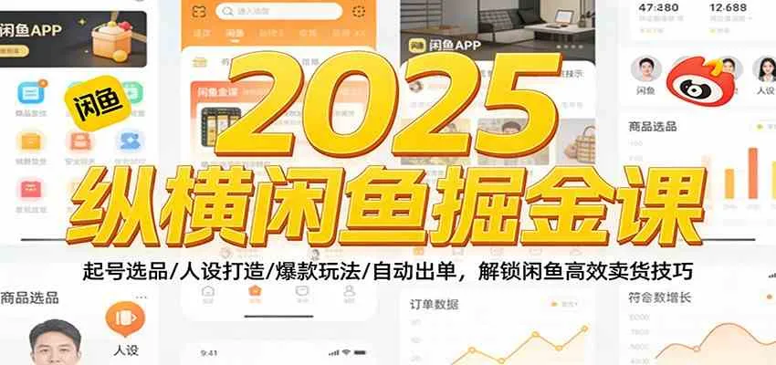 2025纵横闲鱼掘金课：起号选品/人设打造/爆款玩法/自动出单，解锁闲鱼高效卖货技巧-趣酷猫资源网