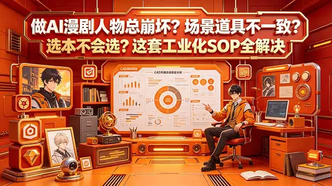 做AI漫剧人物总崩坏？场景道具不一致？选本不会选？这套工业化SOP全解决 (更新_趣客盟