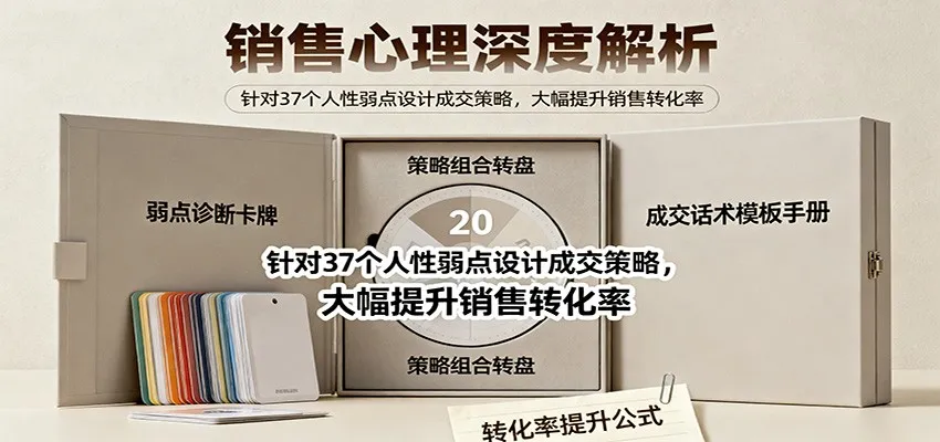 销售心理深度解析：针对37个人性弱点设计成交策略，大幅提升销售转化率！-趣酷猫资源网