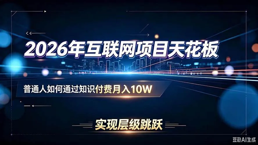 2026年互联网项目天花板揭秘：知识付费助力普通人月入10W，实现阶层跃升攻略 - 趣客盟