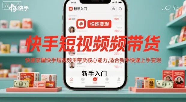 快手短视频带货,快速掌握快手短视频带货核心能力,适合新手快速上手变现