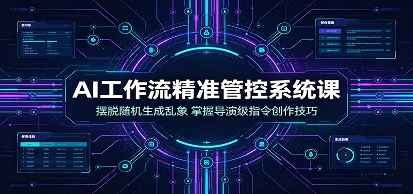 AI工作流精准管控系统课:摆脱随机生成乱象,掌握导演级指令创作技巧 AI工作流精准管控系统课:摆脱随机生成乱象,掌握导演级指令创作技巧