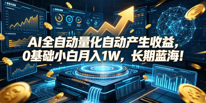 AI量化交易全自动收益生成，新手月入过万，长期市场蓝海揭秘！_趣客盟