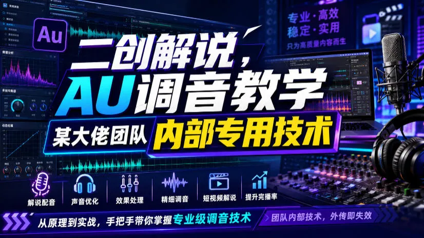 AU调音二创教程：揭秘某大佬团队独家内部调音技巧_趣客盟