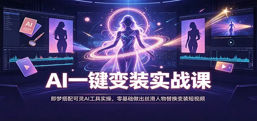 AI变装神器实战教程：零基础轻松掌握即梦搭配可灵AI工具，打造丝滑人物替换变装短视频教程 - 趣客盟