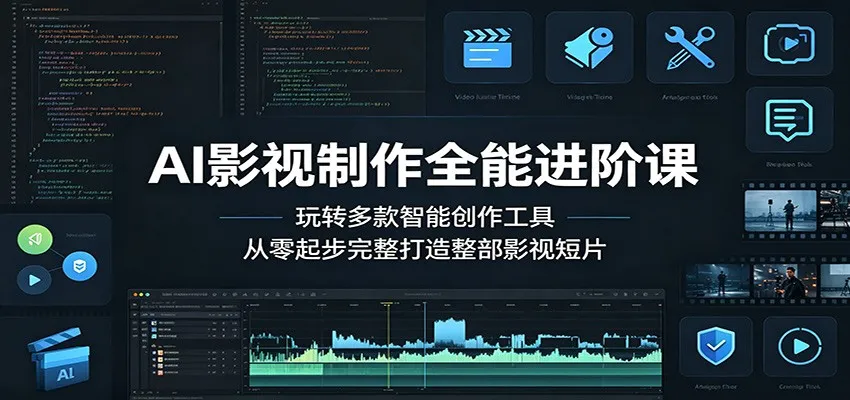 AI影视制作全能进阶课：玩转多款智能创作工具，从零起步完整打造整部影视短片_趣客盟
