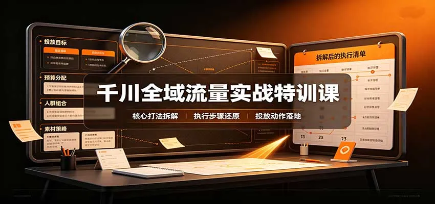 全域流量实战特训课：揭秘千川全域投放核心策略与实操技巧 - 趣客盟