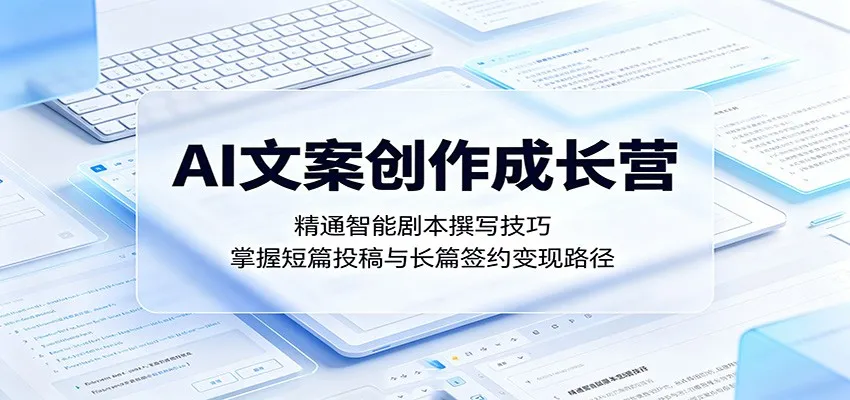 AI文案创作成长营：精通智能剧本撰写技巧，掌握短篇投稿与长篇签约变现路径_趣客盟