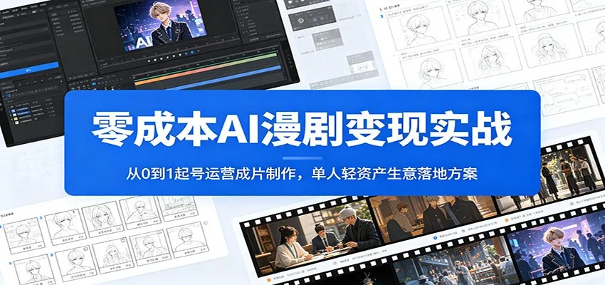 《零成本AI漫剧实战攻略：单兵作战打造爆款，轻松起步到成品制作全流程解析》_趣客盟