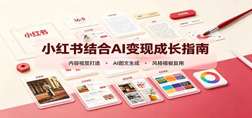 小红书AI赋能变现攻略：精准账号定位+视觉内容打造+打造可复制流量获客系统 - 趣客盟