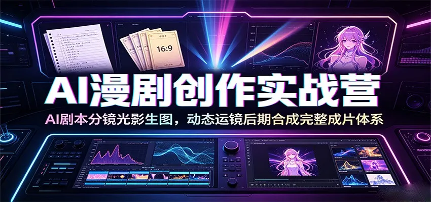 AI漫剧创作实战营:AI剧本分镜光影生图,动态运镜后期合成完整成片体系 AI漫剧创作实战营:AI剧本分镜光影生图,动态运镜后期合成完整成片体系