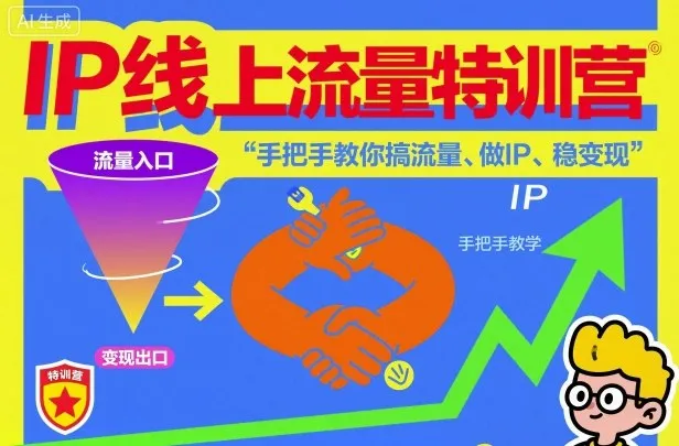 IP线上流量特训营，手把手教你搞流量、做IP、稳变现-趣酷猫资源网