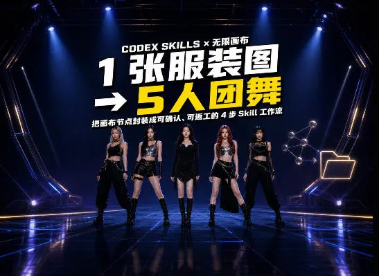“使用Codex+无限画布工作流，轻松打造五人团舞视频：技能提升新方法！” - 趣客盟
