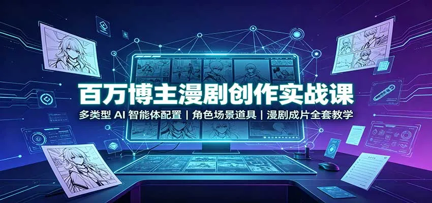 百万博主漫剧制作攻略：AI智能体全配置指南，角色场景道具解析，漫剧制作全套教程 - 趣客盟