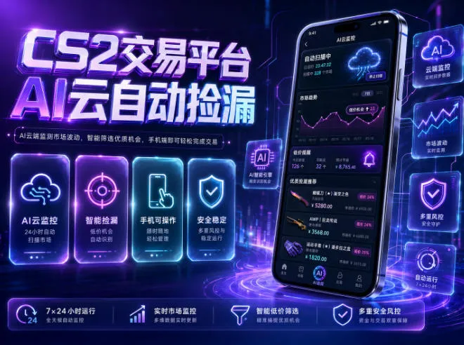 CS2平台AI自动捡漏助手揭秘：手机解放，日赚300+，全自动操作攻略_趣客盟