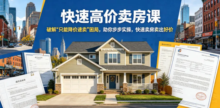 快速高价卖房课，破解“只能降价速卖”困局，助你步步实操，快速卖房卖出好价(更新2026)_趣客盟