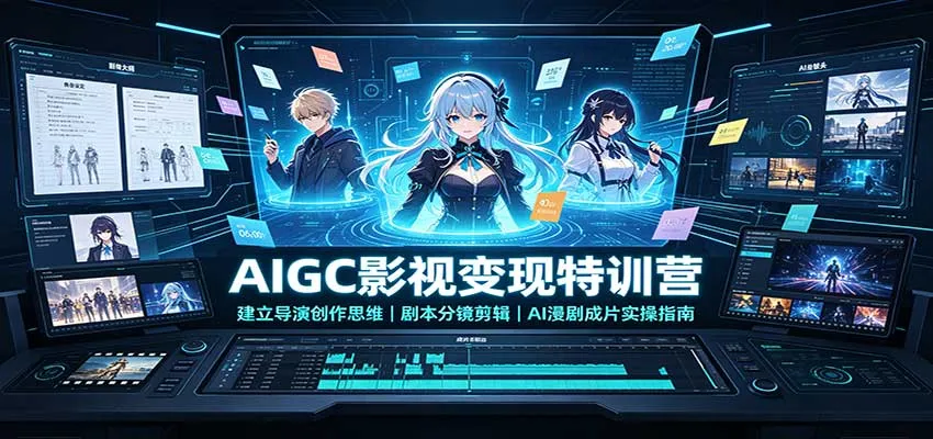 AIGC影视变现特训营：导演思维培养+剧本分镜剪辑+AI漫剧制作实操攻略 - 趣客盟