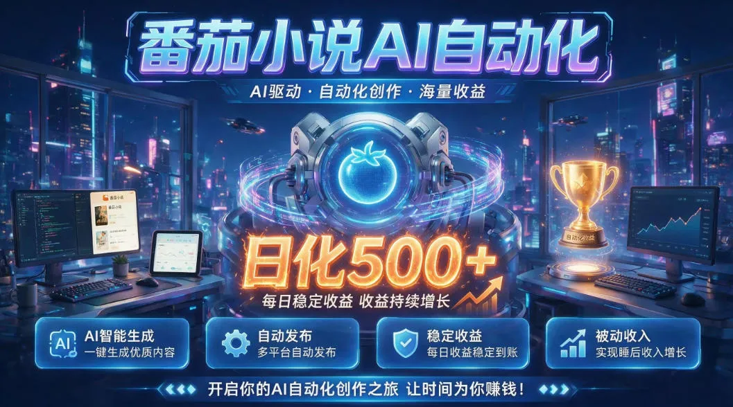 【AI番茄小白上手指南】居家轻创业,日入500+,零门槛线上增收秘籍🔥_趣客盟